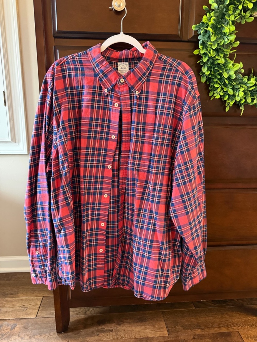 Brooks Brothers Red and Blue Plaid Button-Down Shirt
